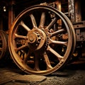 Tracks of History: A Close-Up Detail Shot of Vintage Train Wheels Royalty Free Stock Photo