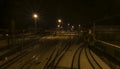 Tracks and lights in Veseli nad Luznici station Royalty Free Stock Photo