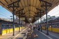 The tracks and the platform of Gdansk Glowny, the main train station, Poland. Royalty Free Stock Photo