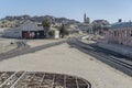 tracks at railway station of historical town, Luderitz, Namibia Royalty Free Stock Photo