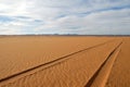 Tracks on the sand, Sahara desert, Libya