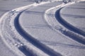 Tracks in the snow Royalty Free Stock Photo