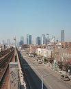 Tracks of the 7 Train and view of Queens Boulevard, in Sunnyside, Queens, New York City