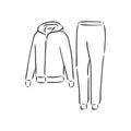 Tracksuit vector sketch illustration, tracksuit vector sport fashion garment man