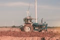 Tracktor on a fields. Royalty Free Stock Photo