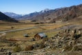 Tract Kalbak-Tash and Chuya Highway in Altai mountains Royalty Free Stock Photo