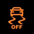 Traction control stability system off, car dashboard light, TCS indicator icon