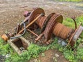 A tractor abandoned a long time ago and completely covered in rust Royalty Free Stock Photo