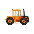 Tractor agriculture industrial farm equipment, rural machinery vector Illustration on a white background