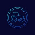 tractor, agrimotor icon, linear design