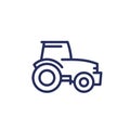 tractor, agrimotor line icon on white