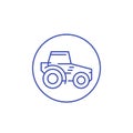 Tractor, agrimotor vector line icon