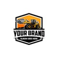 tractor - backhoe loader logo vector