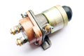Tractor battery switch on white