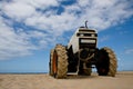 Tractor on the beach Royalty Free Stock Photo