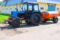 Tractor `Belarus 82.1` on the territory of the Museum-Reserve Leninskie Gorki. Russia