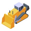 Tractor with blade icon, isometric style