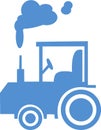 Tractor blue farm vector