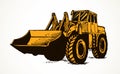 Tractor with bucket. Vector drawing Royalty Free Stock Photo