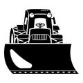 Tractor bulldozer icon, simple style