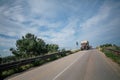 Tractor car on the road in Italy apulia