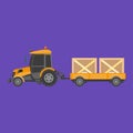 Tractor carrying boxes Royalty Free Stock Photo