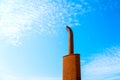 Tractor chimney on blue sky background Royalty Free Stock Photo