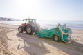 Tractor cleaning beach in Benicassim