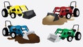 Tractor clip art colorful Royalty Free Stock Photo