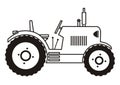 Tractor - coloring Royalty Free Stock Photo