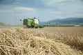 Tractor and combine harvested