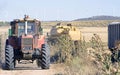 Tractor and combined harvester Royalty Free Stock Photo