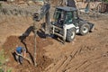 Tractor on construction site