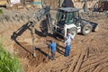 Tractor on construction site