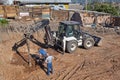 Tractor on construction site