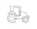 Tractor continuous line drawing. One line art of agricultural machinery. Royalty Free Stock Photo