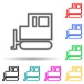 tractor crawler multi color style icon. Simple thin line, outline of web icons for ui and ux, website or mobile application