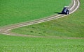 Tractor on a Crooked Road Royalty Free Stock Photo