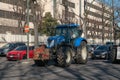 farmers\' demonstrations with tractors and road blocks in Italy and Europe.Turin, Italy, February 5, 2024