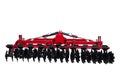 Tractor disc Harrow for preparing the ground. Isolated.