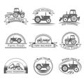 Tractor Driver Label vector design illustration Royalty Free Stock Photo