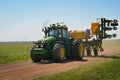 Tractor en route to farm Royalty Free Stock Photo