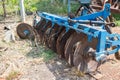 Tractor equipment tail . Tractor Tail for ploughing a field. Royalty Free Stock Photo