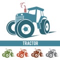 Tractor farm abstract icon logo on white background Royalty Free Stock Photo
