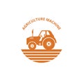 tractor farm agriculture machine land cultivation vector logo design Royalty Free Stock Photo