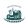 Tractor farm emblem Royalty Free Stock Photo