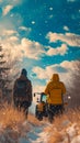 tractor on farm field Royalty Free Stock Photo