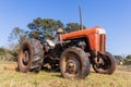 Tractor Farm Field Vintage Model Royalty Free Stock Photo