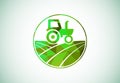 Tractor or farm low poly style logo design, suitable for any business related to agriculture industries