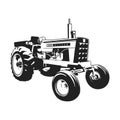 Tractor Farm Machine Vector. Oliver 1850. Royalty Free Stock Photo